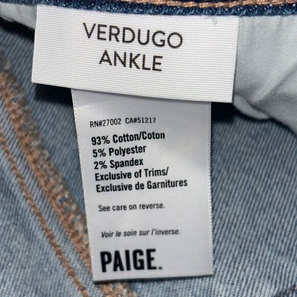 Paige verdugo ankle skinny jeans gems two tone denim raw hem size 27 - Picture 5 of 11